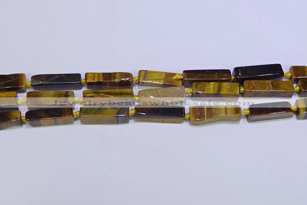 CCU618 15.5 inches 8*20mm - 10*30mm cuboid yellow tiger eye beads