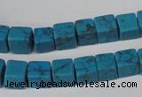 CCU62 15.5 inches 8*8mm cube turquoise beads wholesale