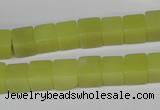 CCU64 15.5 inches 8*8mm cube olive jade beads wholesale