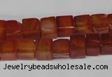 CCU67 15.5 inches 8*8mm cube red agate beads wholesale