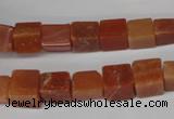 CCU68 15.5 inches 8*8mm cube red aventurine beads wholesale