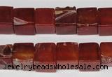 CCU70 15.5 inches 10*10mm cube red agate beads wholesale