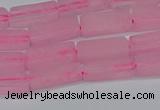 CCU711 15.5 inches 4*13mm cuboid rose quartz beads wholesale