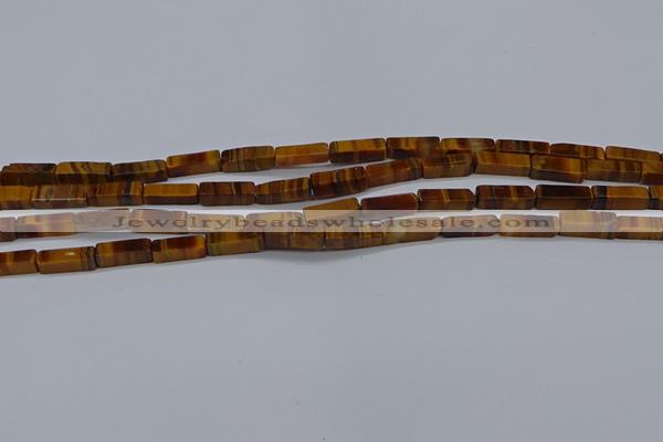 CCU719 15.5 inches 4*13mm cuboid yellow tiger eye beads wholesale