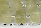 CCU756 15 inches 8*8mm faceted cube lemon quartz beads