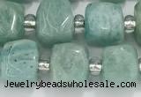 CCU762 15 inches 8*8mm faceted cube amazonite beads