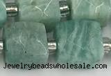 CCU787 15 inches 10*10mm faceted cube amazonite beads