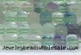 CCU833 15 inches 4mm faceted cube fluorite beads