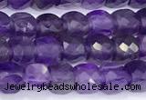 CCU840 15 inches 4mm faceted cube amethyst beads