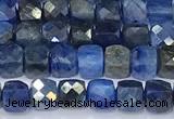 CCU846 15 inches 4mm faceted cube kyanite beads