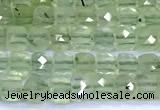 CCU876 15 inches 4mm faceted cube prehnite beads