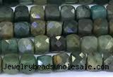 CCU892 15 inches 4mm faceted cube gemstone beads