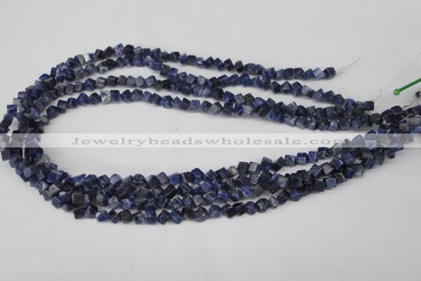 CCU90 15.5 inches 4*4mm cube sodalite gemstone beads wholesale