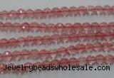 CCY110 15.5 inches 4mm faceted round cherry quartz beads wholesale