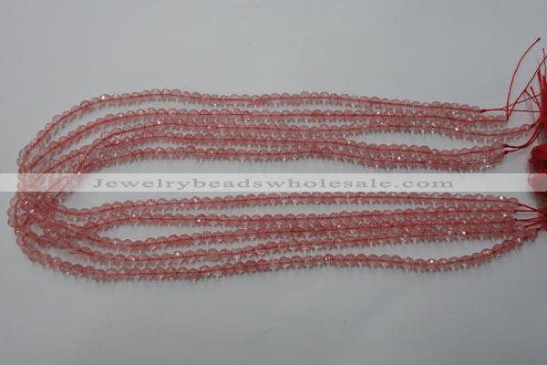 CCY110 15.5 inches 4mm faceted round cherry quartz beads wholesale