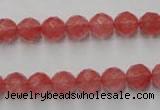 CCY112 15.5 inches 8mm faceted round cherry quartz beads wholesale