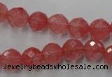 CCY113 15.5 inches 10mm faceted round cherry quartz beads wholesale