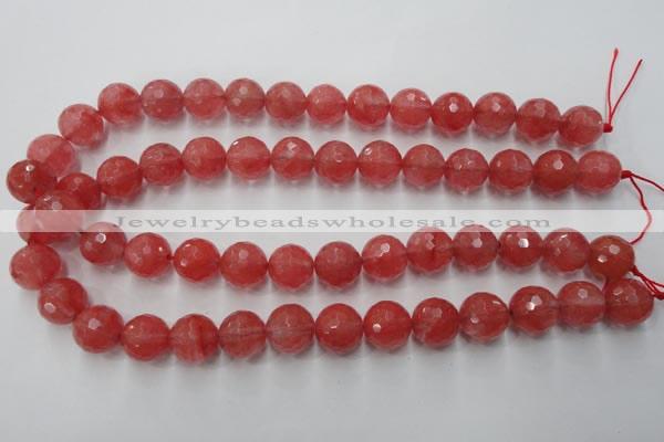 CCY115 15.5 inches 14mm faceted round cherry quartz beads wholesale