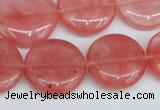 CCY153 15.5 inches 20mm flat round cherry quartz beads wholesale