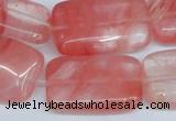 CCY162 15.5 inches 20*30mm rectangle cherry quartz beads wholesale