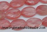 CCY165 15.5 inches 13*18mm faceted oval cherry quartz beads