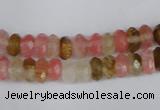 CCY204 15.5 inches 5*8mm faceted rondelle volcano cherry quartz beads