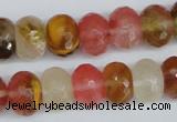 CCY208 15.5 inches 12*16mm faceted rondelle volcano cherry quartz beads