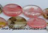 CCY219 15.5 inches 18*25mm oval volcano cherry quartz beads