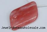 CCY235 Top-drilled 30*50mm marquise volcano cherry quartz beads