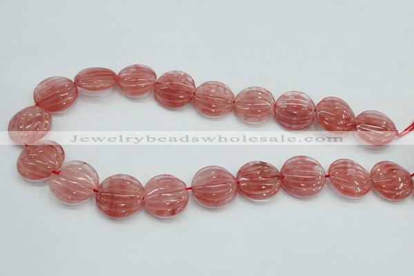 CCY53 15.5 inches 20mm flat round cherry quartz beads wholesale