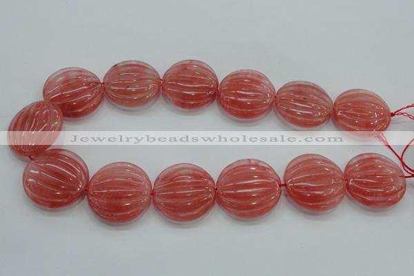 CCY54 15.5 inches 30mm flat round cherry quartz beads wholesale