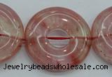 CCY56 15.5 inches 30mm donut cherry quartz beads wholesale