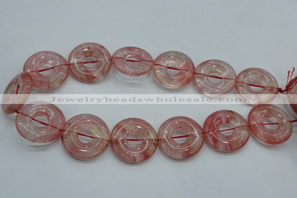 CCY56 15.5 inches 30mm donut cherry quartz beads wholesale