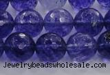 CCY606 15.5 inches 16mm faceted round blue cherry quartz beads