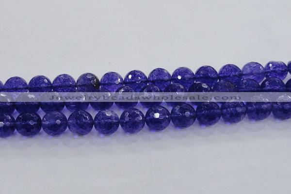 CCY608 15.5 inches 20mm faceted round blue cherry quartz beads