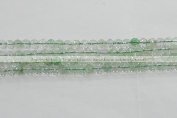 CCY612 15.5 inches 8mm faceted round green cherry quartz beads