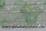 CCY614 15.5 inches 12mm faceted round green cherry quartz beads