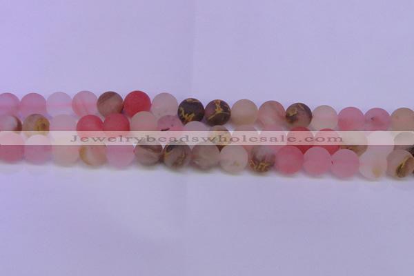 CCY623 15.5 inches 10mm round matte volcano cherry quartz beads