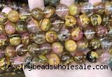 CCY645 15.5 inches 14mm round volcano cherry quartz beads