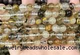 CCY647 15.5 inches 8mm round volcano cherry quartz beads