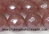 CCY667 15 inches 10mm faceted round AB-color cherry quartz beads