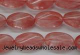 CCY70 15.5 inches 12*20mm twisted oval cherry quartz beads wholesale