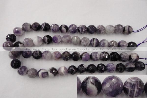 CDA154 15.5 inches 12mm faceted round dogtooth amethyst beads