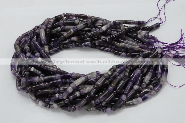 CDA17 15.5 inches 6*12mm column & round dogtooth amethyst beads