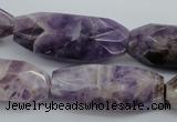 CDA30 15.5 inches 15*38mm – 16*40mm faceted rice dogtooth amethyst beads