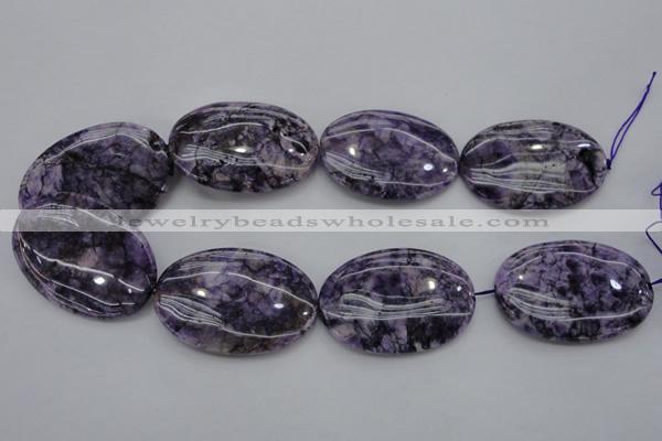 CDA305 15.5 inches 35*50mm oval dyed dogtooth amethyst beads