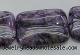 CDA312 15.5 inches 25*35mm rectangle dyed dogtooth amethyst beads