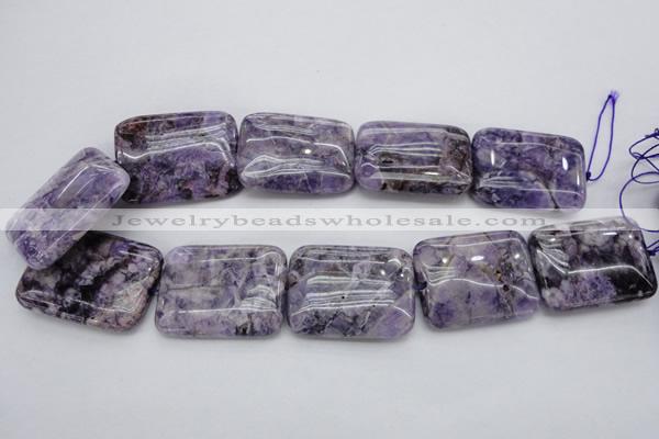 CDA313 15.5 inches 30*40mm rectangle dyed dogtooth amethyst beads