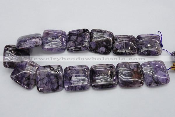 CDA315 15.5 inches 30*30mm square dyed dogtooth amethyst beads