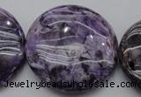 CDA318 15.5 inches 40mm flat round dyed dogtooth amethyst beads